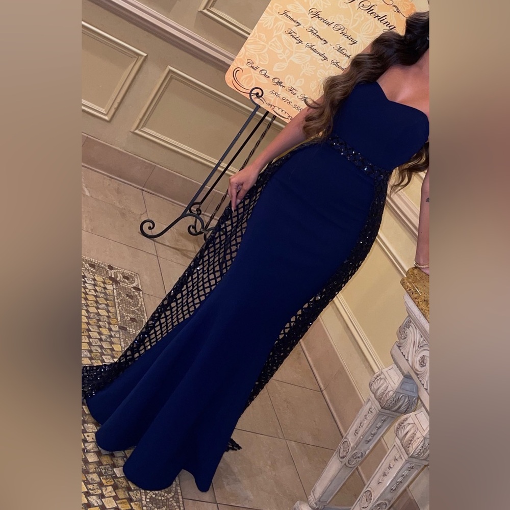 Custom navy dress